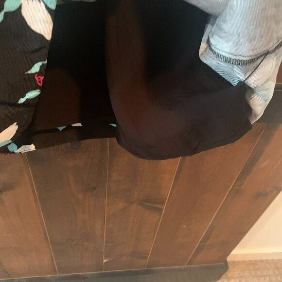 Anthropologie Women's Maeve Lace-Up Floral Print A Line Black Midi Skirt Size 8 - Picture 6 of 8